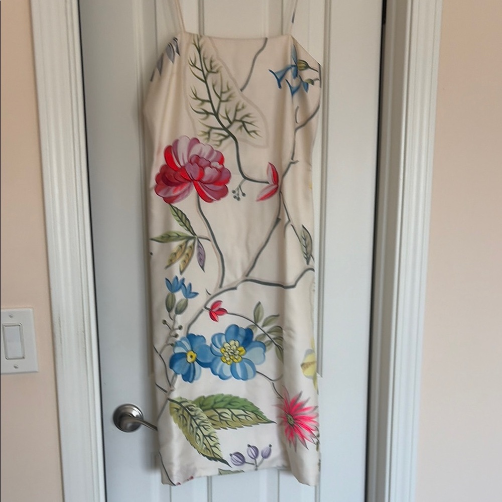 Floral Print Silk  Strap Dress made in England